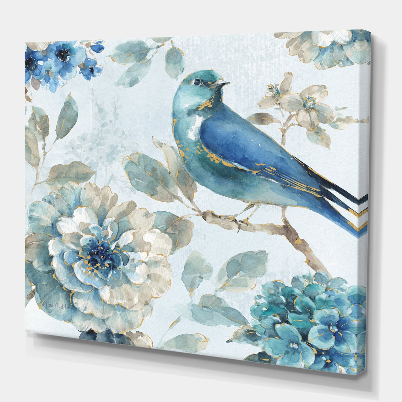 Designart - Indigold Watercolor Lovely bird II - Farmhouse Canvas Art